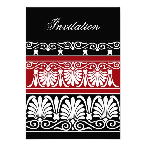 Red and Black Art Deco Wedding Invites