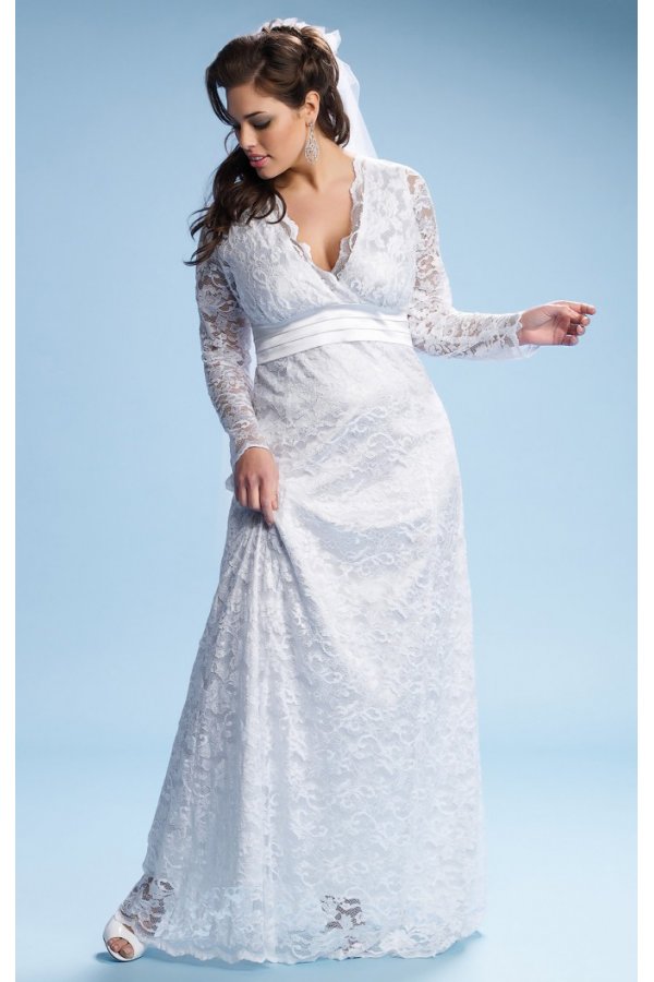 lace wedding dress, plus size